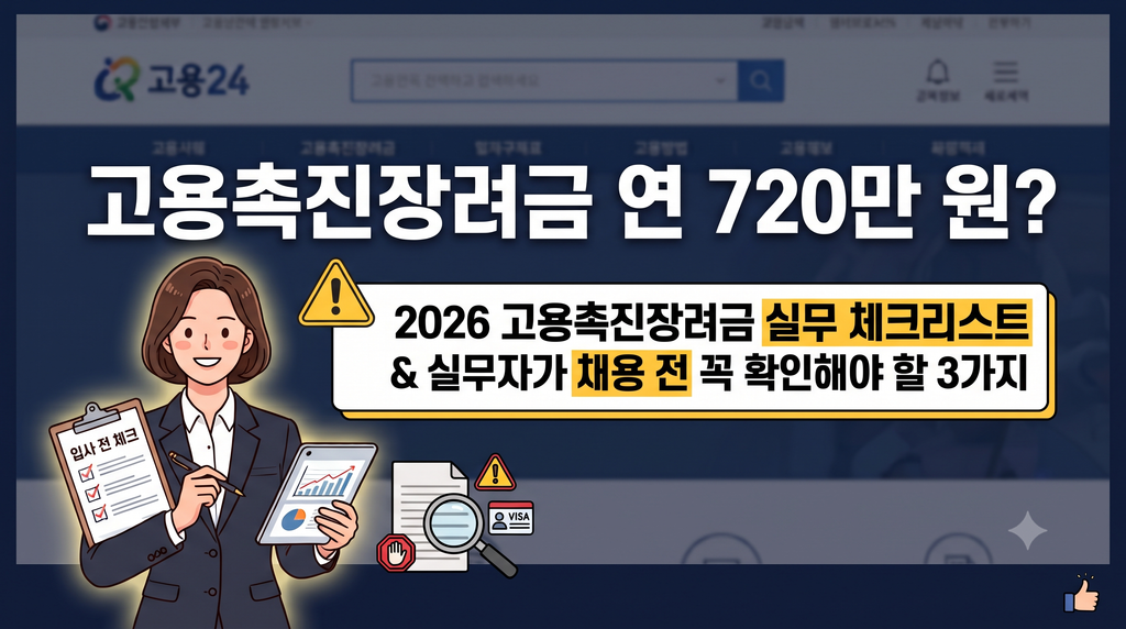 2026년 고용촉진장려금 대상자 판별 기준과 최대 720만 원 지원 조건 1 Gemini Generated Image x11sy6x11sy6x11s 1