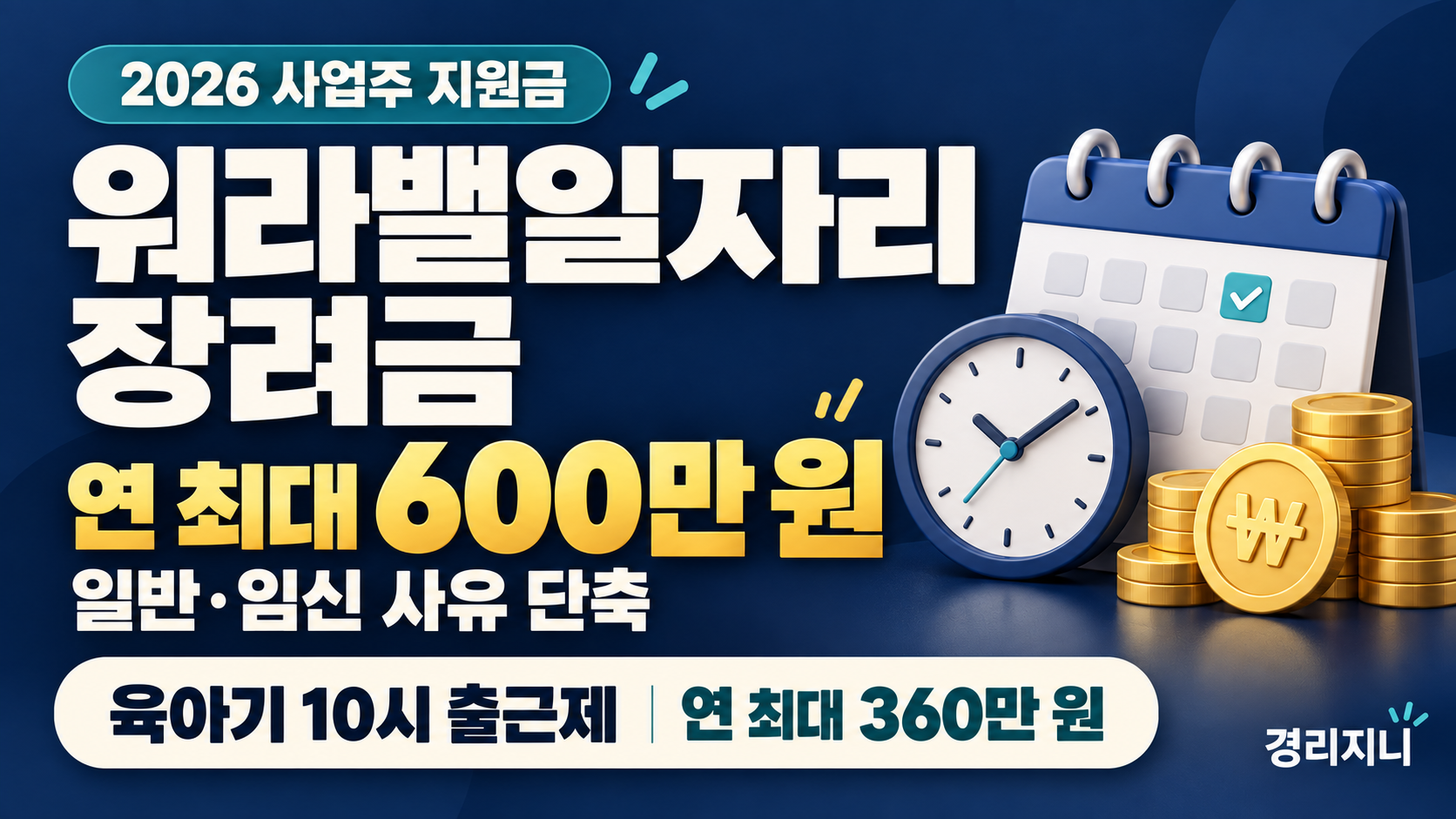 워라밸일자리 장려금 최대 600만 원